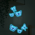 Adesivi murali farfalla blu luminosi che brillano al buio attorno a un interruttore di luce - 11*17CM / Blu