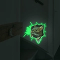 Glow in the dark 3D realistic mouse wall sticker appearing from a wall hole - 24*24cm / Green