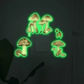 Luminous green glow effect of vintage mushroom wall stickers around a light switch - MG-YK019 Green Glow / 15x18cm