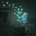 Adesivi murali fluorescenti con orsetto e farfalle per decorare la camera dei bambini - 30*40cm / Blu
