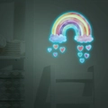 Applique néon arc-en-ciel lumineuse avec nuages et cœurs pour décoration maison - Style Lueur Bleue (MG-YP078 Lueur Bleue)