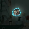 Lichtgevende 3D muis muursticker met creatief blauw gloei-effect in donkere kamer - Blauwe gloed (MG-YP091) / 12x12cm
