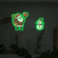 Lichtgevende Kerstman en sneeuwpop stickers voor lichtknopjes kersthuisdecoratie - Groene Fluorescentie (MG-YK001)