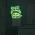 Adesivi murali fluorescenti per gatti cartoni animati per interruttori di casa al buio - Bagliore Verde (MG-YK033)