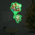 Pegatina luminosa de Papá Noel para pared que brilla en la oscuridad cerca del interruptor - 10*17CM / Verde