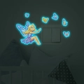 Luminous wall stickers set featuring a fairy and butterflies glowing in the dark - Blue Glow (MG-YK044)