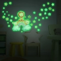 Leuchtende Wandaufkleber mit Cartoon-Tieren und Sternen in einem dunklen Zimmer - Grünes Licht (MG-YP014) / 30x40cm