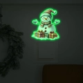 Adesivo da parete pupazzo di neve di Natale luminoso con regali che brillano nel buio - 13*13cm / Bagliore Verde (MG-YK010)