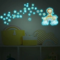 Leuchtende Wandsticker mit Cartoon-Tieren und Regenbogen für das dunkle Kinderzimmer - Blaues Licht (MG-YP014) / 30x40cm
