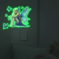 Adesivo murale fata e farfalle fluorescente con luce verde brillante nel buio totale - MG-YK045 Luce Verde (15*17cm)