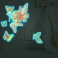Adesivi murali con fata e farfalle luminose blu per decorazione della camera - 17*17cm / Blu