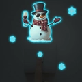 Autocollant de commutateur bonhomme de neige de Noël lumineux brillant dans le noir - 13*13cm / Bleu Lumineux (MG-YK008)