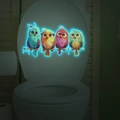 Leuchtende Eulen-Sticker mit Glow-Effekt für die WC-Deckel-Dekoration im Badezimmer - 20x30cm / Blau