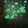 Adesivi murali dinosauri luminosi al buio per decorazione camera bambini foresta - 20x30cm / Luce Verde (MG-YP036)