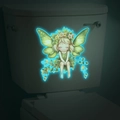 Pegatina luminosa de hada con hojas verdes y efecto de neón azul para decoración - Azul Fluorescente