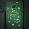 Adesivi natalizi luminosi a forma di pupazzo di neve con effetto luce verde su frigo - Stile Pupazzo di Neve Luminoso Verde (MG-YP079)