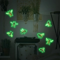 Luminous bumble bee wall decals glowing bright neon green in a dark room environment - 20x30cm / Green