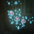 Stickers muraux sirène de dessin animé lumineux brillant en bleu dans l'obscurité - 30x40cm / Bleu