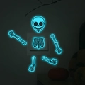 Leuchtende Halloween Totenkopf Wandsticker für kreative Lichtschalter Dekoration - Fluoreszierendes Blau
