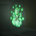 Luminous baby dragon and stars sticker glowing on toilet lid in dark bathroom - 24*24cm / Luminous Green