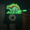 Lichtgevende stegosaurus muursticker in de badkamer met neon groen lichteffect - 20*30cm / Groen
