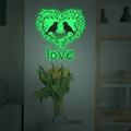 Adesivo murale uccelli dell'amore verde fluorescente in una camera da letto moderna - Verde / 24*24cm