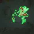 Adesivo murale fata e fungo luminoso con effetto bagliore verde al buio - Verde