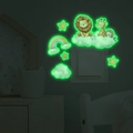 Adesivi da muro fluorescenti con leone giraffa arcobaleno e stelle sopra l'interruttore - 11*17CM / Verde