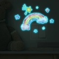 Adesivi murali luminosi arcobaleno e stelle con bagliore blu per cameretta dei bambini - Stile Bagliore Blu (MG-YK038)