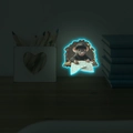 Leuchtender Cartoon-Maus Wandaufkleber mit 3D-Effekt und cyanfarbenem Glow für Zimmer - Blaues Leuchten (MG-YP089)
