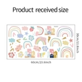 Layout detail showing 60x30cm cartoon rainbow and cloud wall stickers for kids' rooms - 30*60cm(FX-B157)
