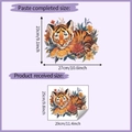 Detailed view of sleeping tiger wall sticker showing dimensions 27cm by 23cm - Sleeping Tiger (HY-M343) / 25*29cm