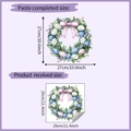 Detailed size information for Easter egg wreath wall sticker with 27x27cm finished dimension - 29x29cm / Colorful