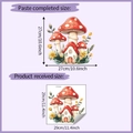 Detailed size comparison of mushroom house wall stickers with dimensions 27cm and 29cm - Mushroom House (HY-M334) / 29*29cm
