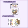 Detailed dimensions of Easter eggs wall stickers with floral basket and size layout - 29*40cm