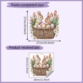 Wandtattoo Osterhase im Korb mit Größenangaben von 27x27cm für die Wohndekoration - 29*29cm (HY-M333)