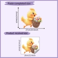 Detaillierte Größenangabe für selbstklebende Osterküken und Eier Toiletten Wandaufkleber - 27*29cm(HY-M337)