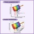 Wandtattoo Regenbogen-Pigment Größenvergleich von fertigem Design und erhaltenem Klebeblatt - 30*40cm/HY-F384