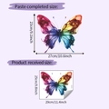 Detail showing dimensions of colorful butterfly wall decal sticker for home decoration - 25*29cm