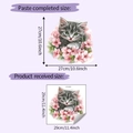 Guía de tamaños de vinilo decorativo de gato y flores con medidas de 29x29cm - 29*29cm/HY-M349