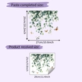 Dimensions détaillées du sticker mural botanique avec feuilles vertes et papillons - Style Fleurs Feuilles d'Eucalyptus et Papillon (HY-M355) / 25x29cm