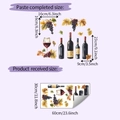 Detailed size specifications for wine theme wall stickers featuring glasses and grapes - 30*60cm/HY-B114