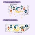 Diseño detallado del adhesivo de pared con medidas para decoración de luna y estrellas - Linternas de Ramadán Luna Estrellas (HY-D027) / 30x90cm