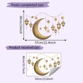 Islamische Goldmond und Sterne Wandaufkleber mit Layout und Details zur fertigen Größe - Gold Mond Stern Laterne Set / Groß