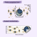 Detalle de vinilos de pared de Ramadán con luna dorada y estrellas con medidas de diseño - 30*90cm