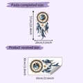 Détails des dimensions du sticker mural attrape-rêve avec soleil et plumes de lune - 30x60cm (HY-B111)