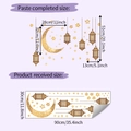 Dimensiones de adhesivos de pared Ramadan con luna dorada y linternas con guía de tallas - Set de Luna y Linternas Dorado Texturizado / 30x90cm/HY-D030