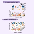 Detail showing self-adhesive wall sticker sizes with floral watercolor hanging lamps - 40*60cm/HY-E177