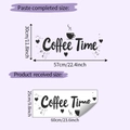 Detailweergave van de Coffee Time muursticker afmetingen 25x60cm en lay-outgids - 25*60cm/HY-F411