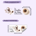 Detail view of coffee time wall decals showing layout and application dimensions - 25x60cm (HY-F412)